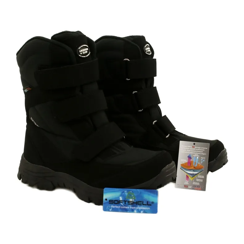 American Club Bottes Softshell Chauffantes Avec Velcro SN06/22 Noir le noir