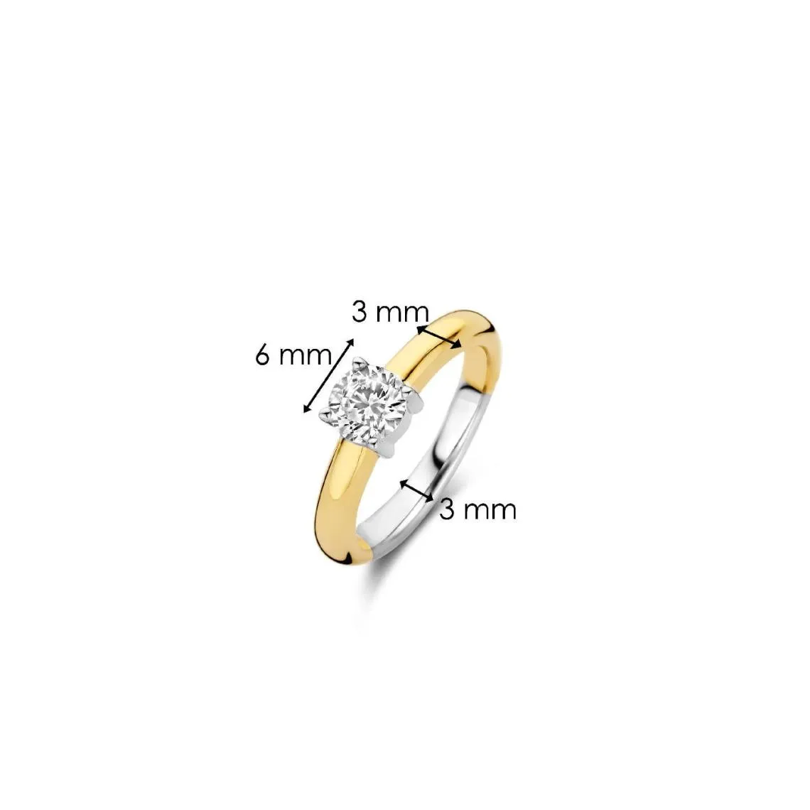 Bague Ti Sento - 1463ZY  Argent Doré Et Oxyde De Zirconium PM | 3 Suisses