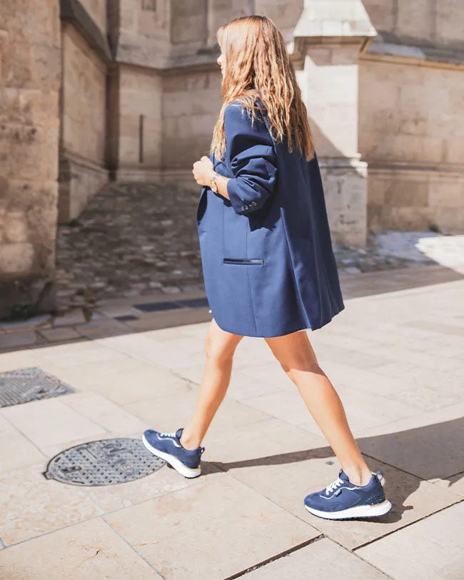 Basket femme bleue à lacets - Anna