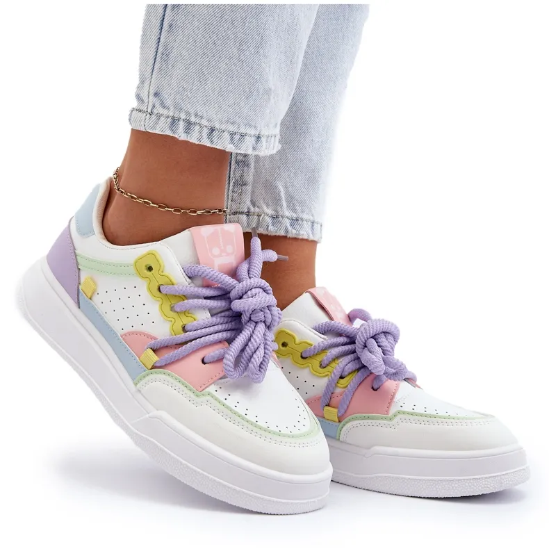 Baskets Femme En Cuir Écologique Multicolore Avanalis blanche