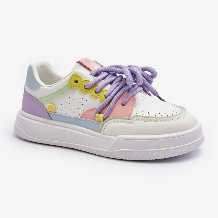 Baskets Femme En Cuir Écologique Multicolore Avanalis blanche