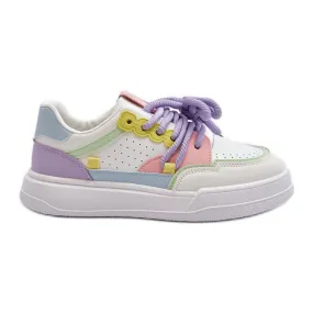 Baskets Femme En Cuir Écologique Multicolore Avanalis blanche