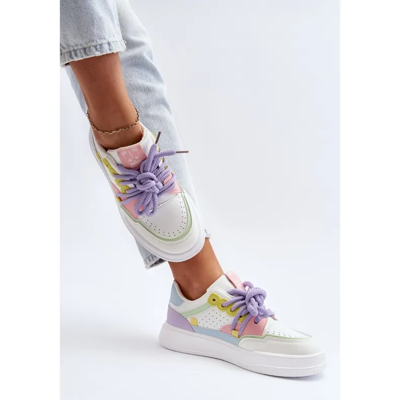 Baskets Femme En Cuir Écologique Multicolore Avanalis blanche