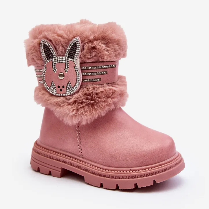 Bottes de neige pour enfants Lunami roses avec fourrure