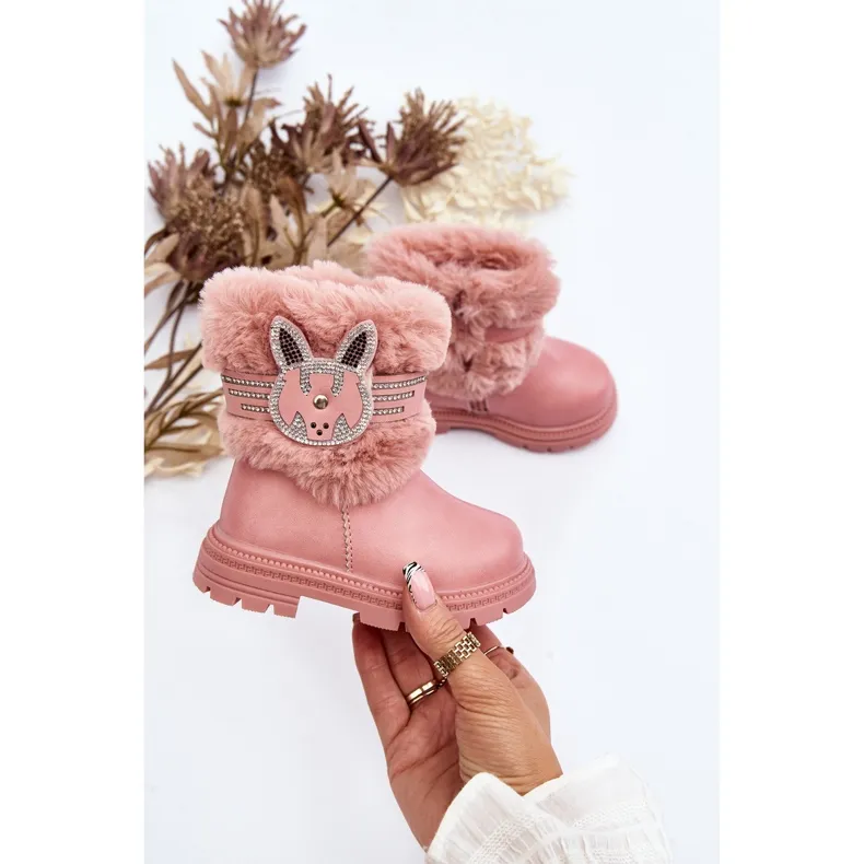 Bottes de neige pour enfants Lunami roses avec fourrure