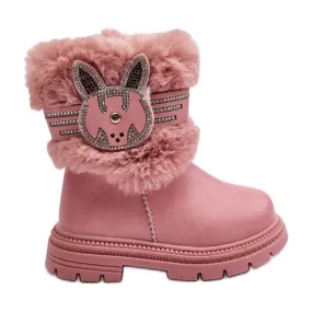 Bottes de neige pour enfants Lunami roses avec fourrure