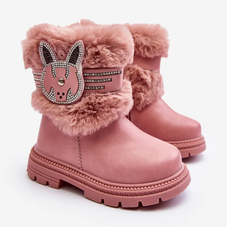 Bottes de neige pour enfants Lunami roses avec fourrure