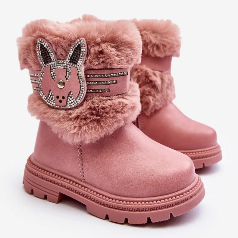 Bottes de neige pour enfants Lunami roses avec fourrure