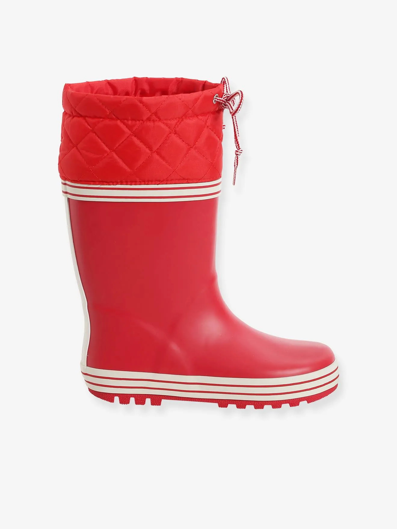 Bottes de pluie col matelassé rouge - Vertbaudet