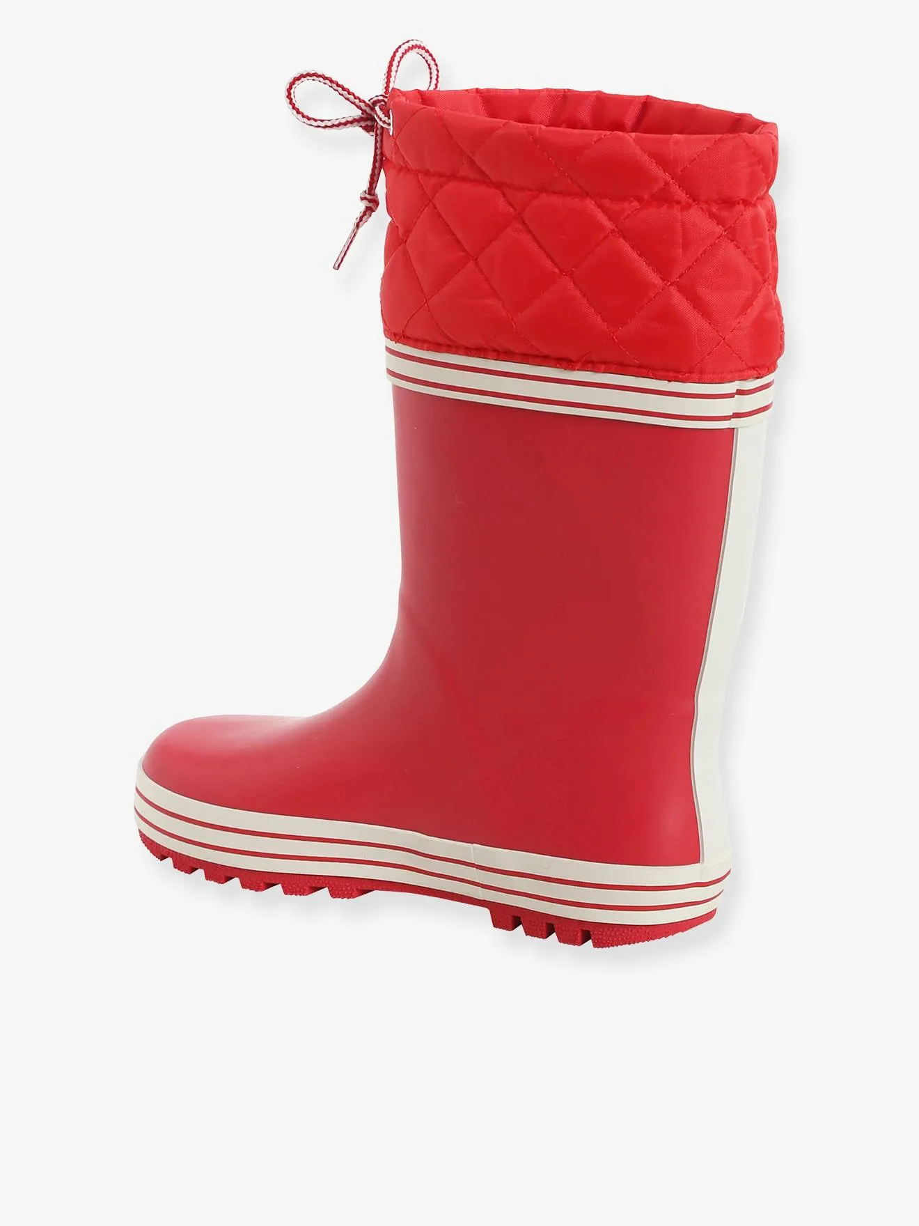 Bottes de pluie col matelassé rouge - Vertbaudet