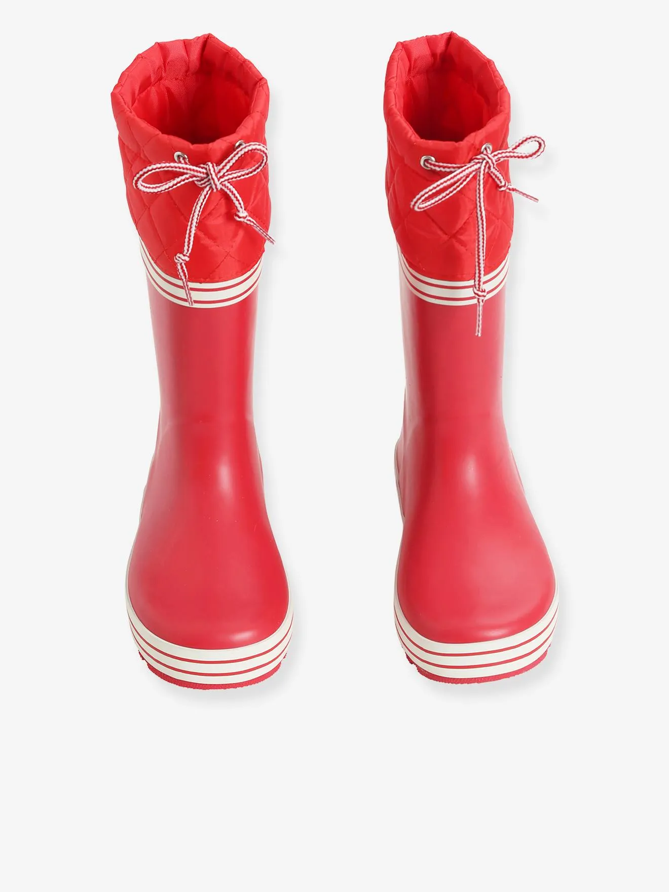 Bottes de pluie col matelassé rouge - Vertbaudet