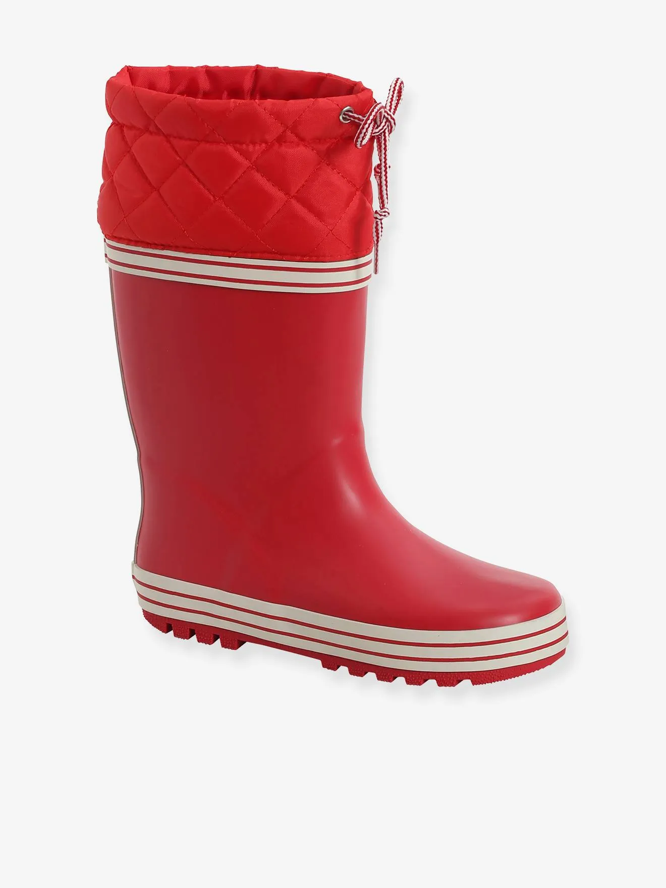 Bottes de pluie col matelassé rouge - Vertbaudet