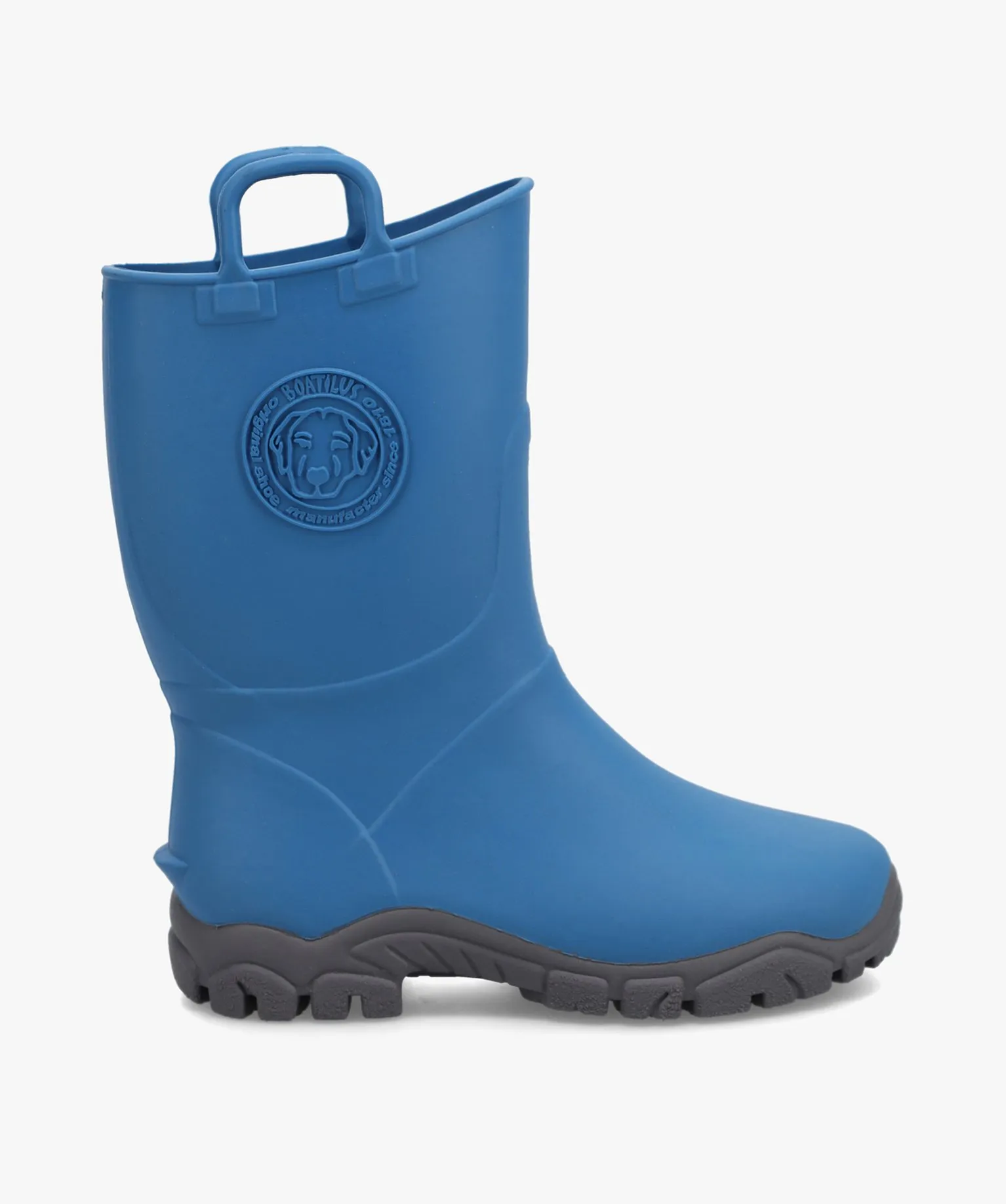 bottes de pluie garcon unies a anses - boatilus bleu bottes de pluie et apres-ski