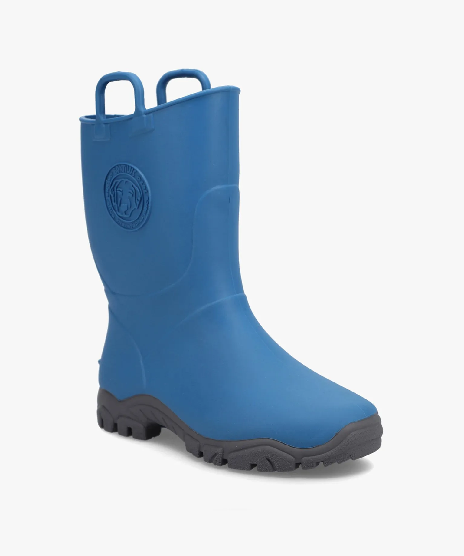 bottes de pluie garcon unies a anses - boatilus bleu bottes de pluie et apres-ski