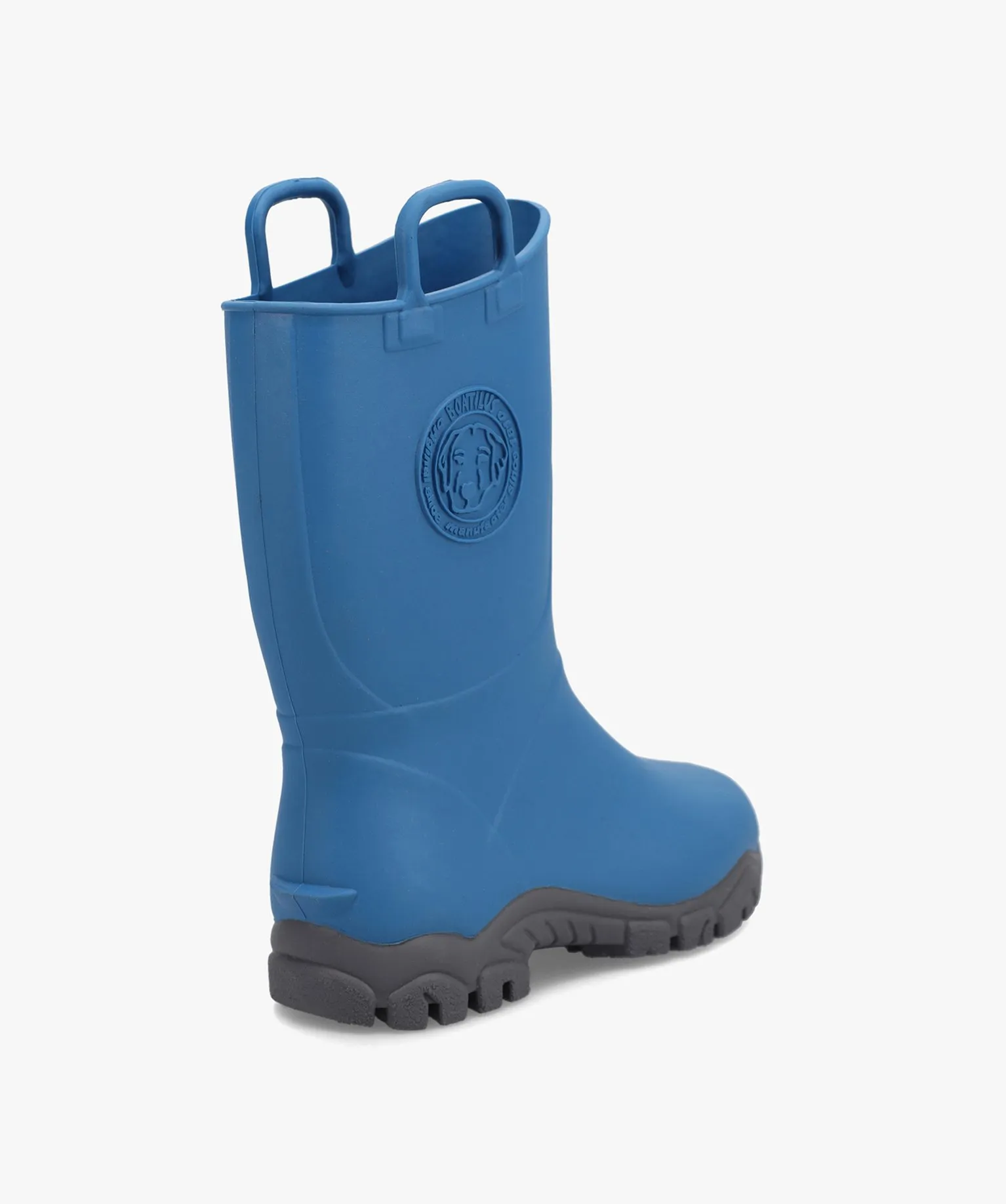 bottes de pluie garcon unies a anses - boatilus bleu bottes de pluie et apres-ski