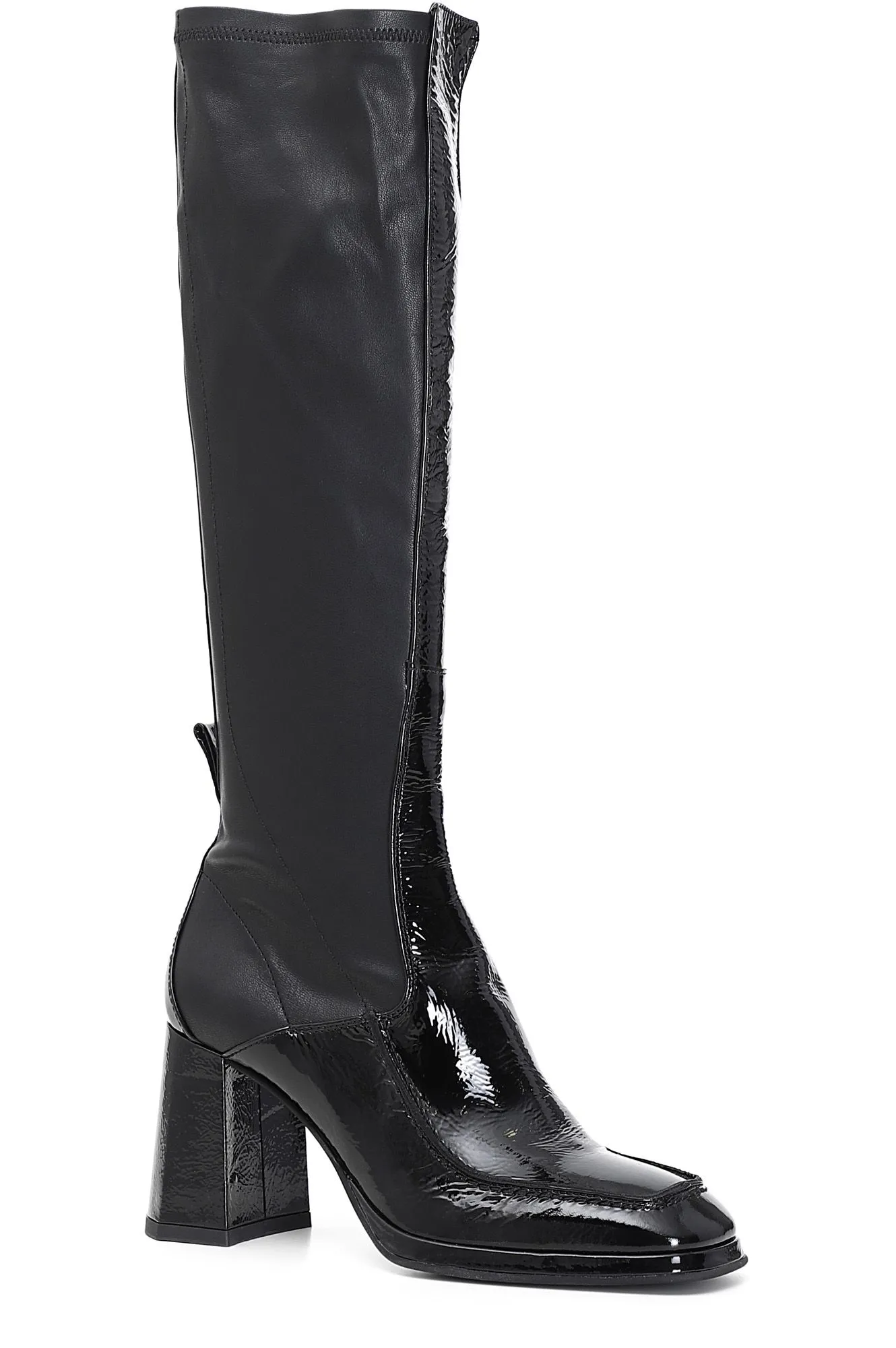 bottes en cuir naplak et matériau stretch - CafèNoir