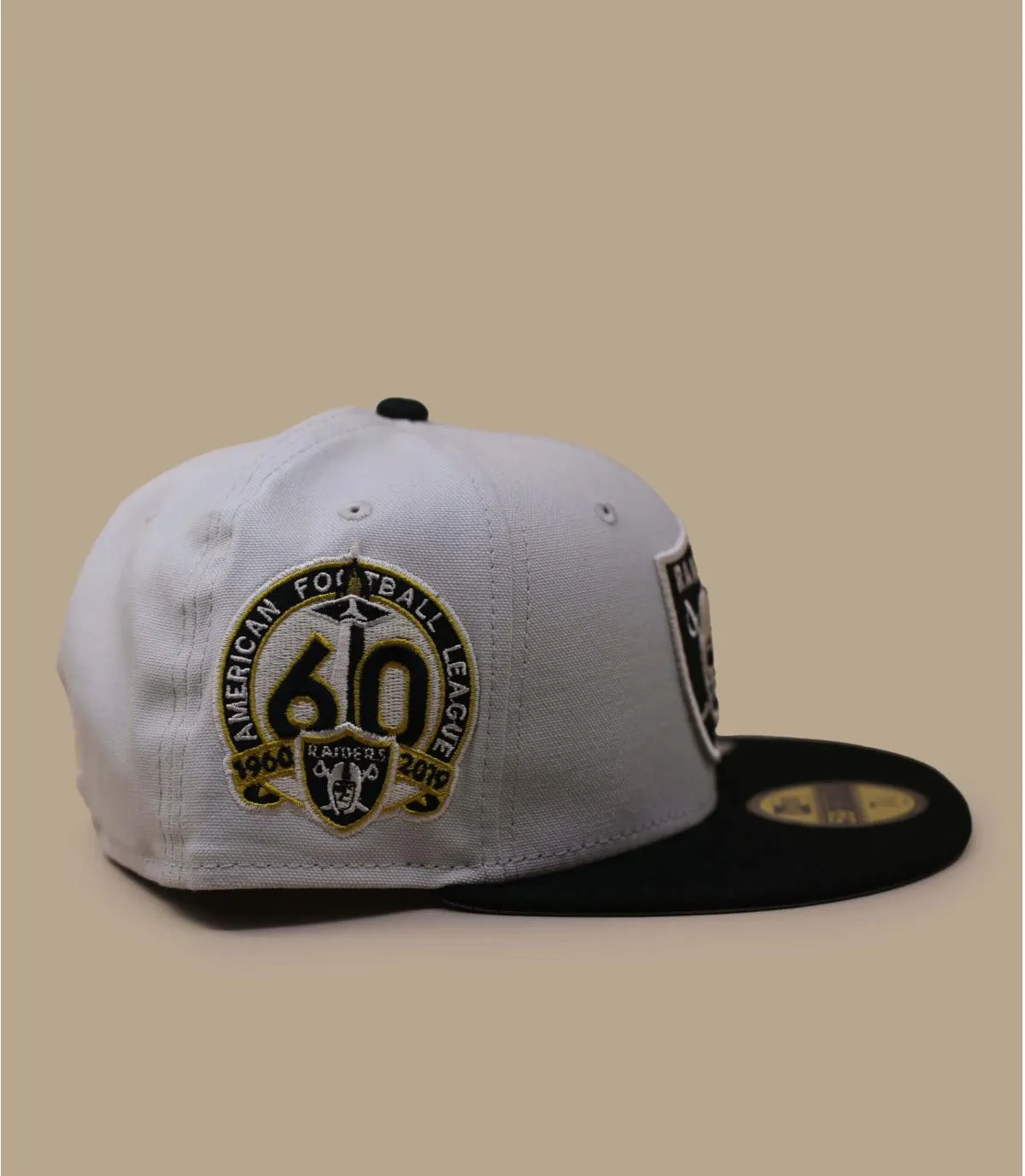 Casquette fitted beige patch Raiders - Casquette Two Tone 59Fifty Side Patch Raiders stone New Era : Headict