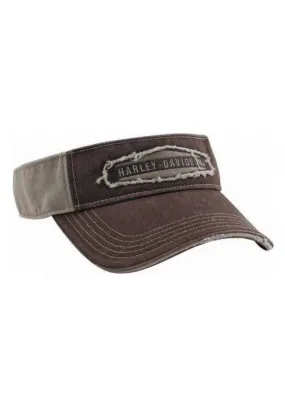 Casquette Harley Davidson Homme Raw-Edge Hexagon Visor Distressed Stone Wash VIS09504