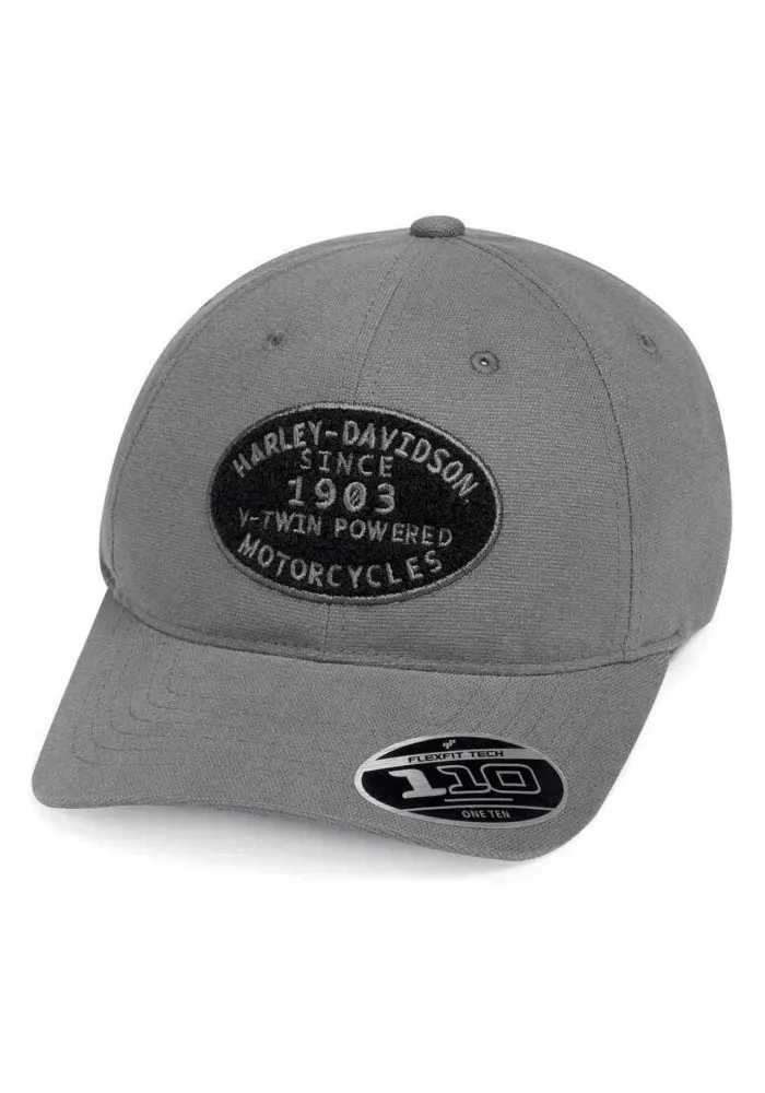 Casquette Harley Davidson Homme V-Twin Powered Adjustable Baseball Cap Gray 99461-19VM