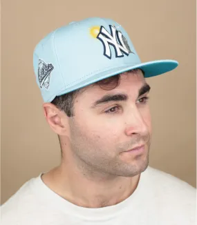 Casquette snapback NY bleue statue de la liberté - Casquette MLB Summer Icon 9Fifty NY glacier blue New Era : Headict