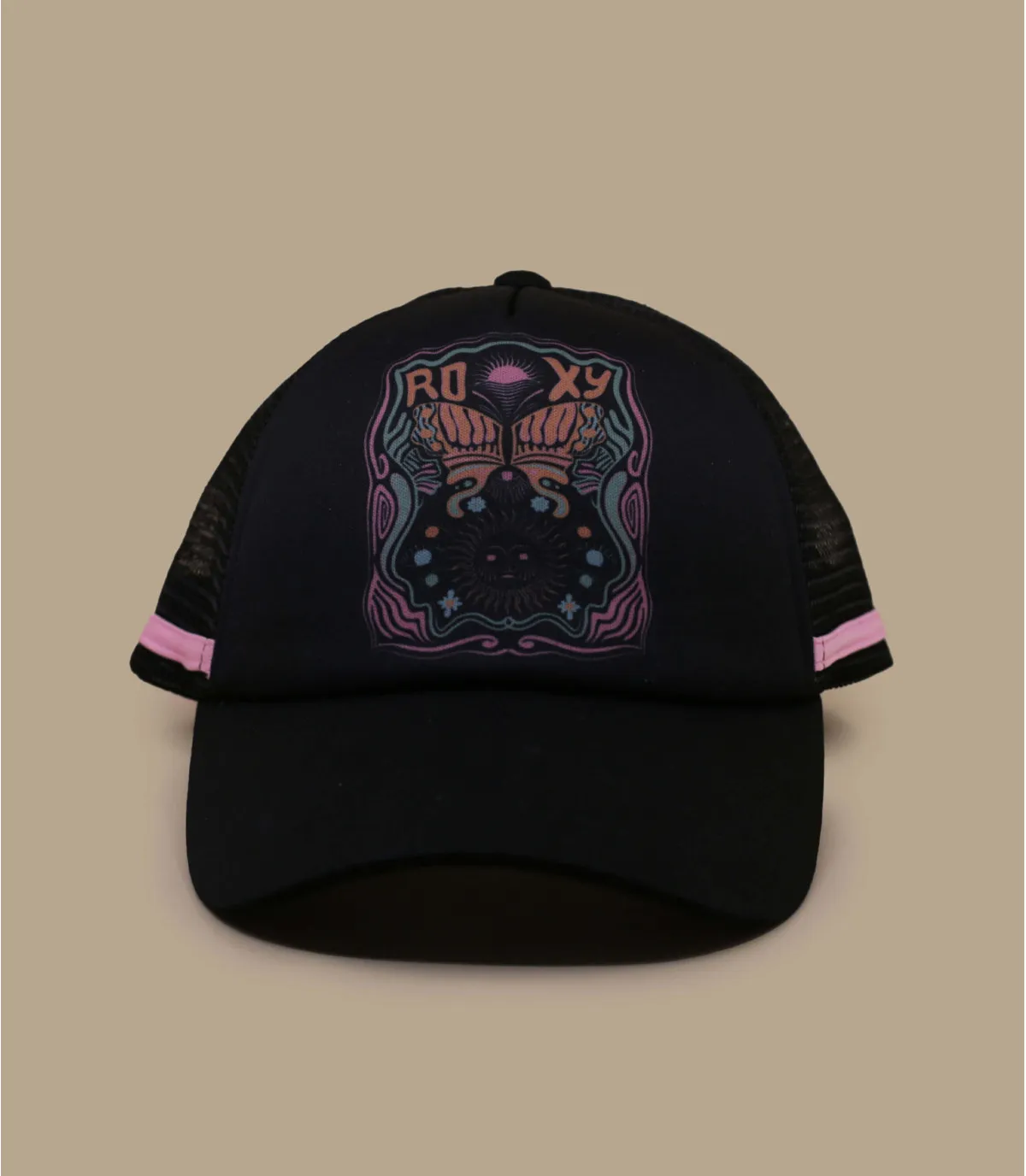 Casquette trucker femme gris et rose - Casquette Trucker Dig This Anthracite Roxy : Headict