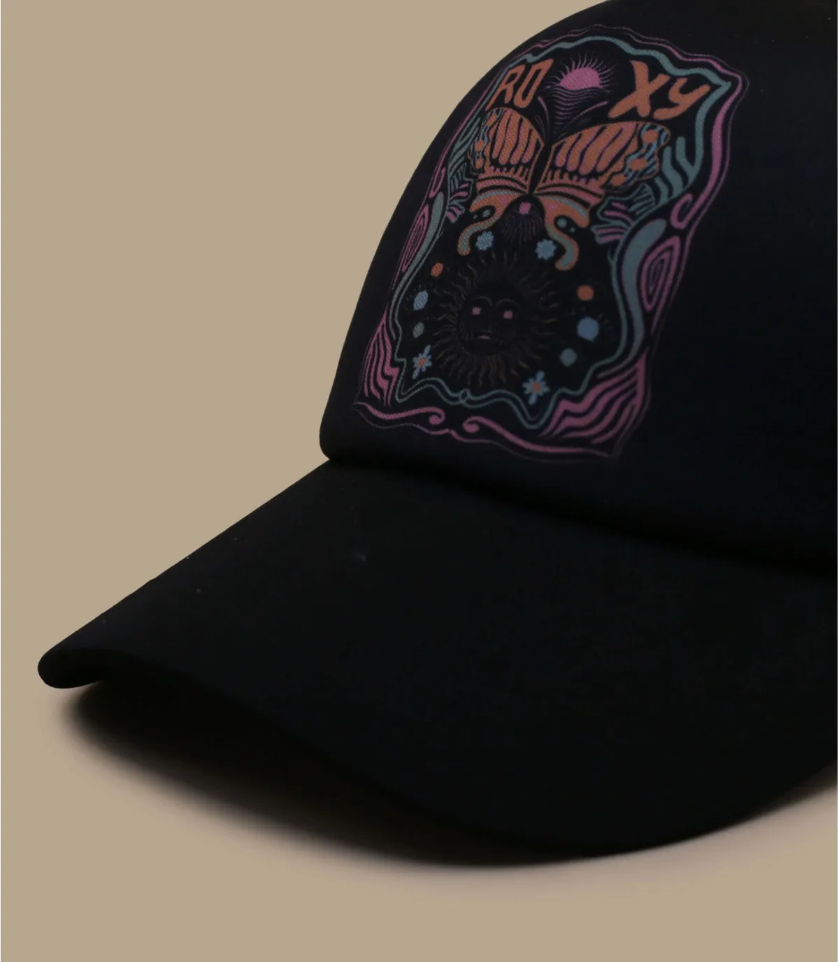 Casquette trucker femme gris et rose - Casquette Trucker Dig This Anthracite Roxy : Headict