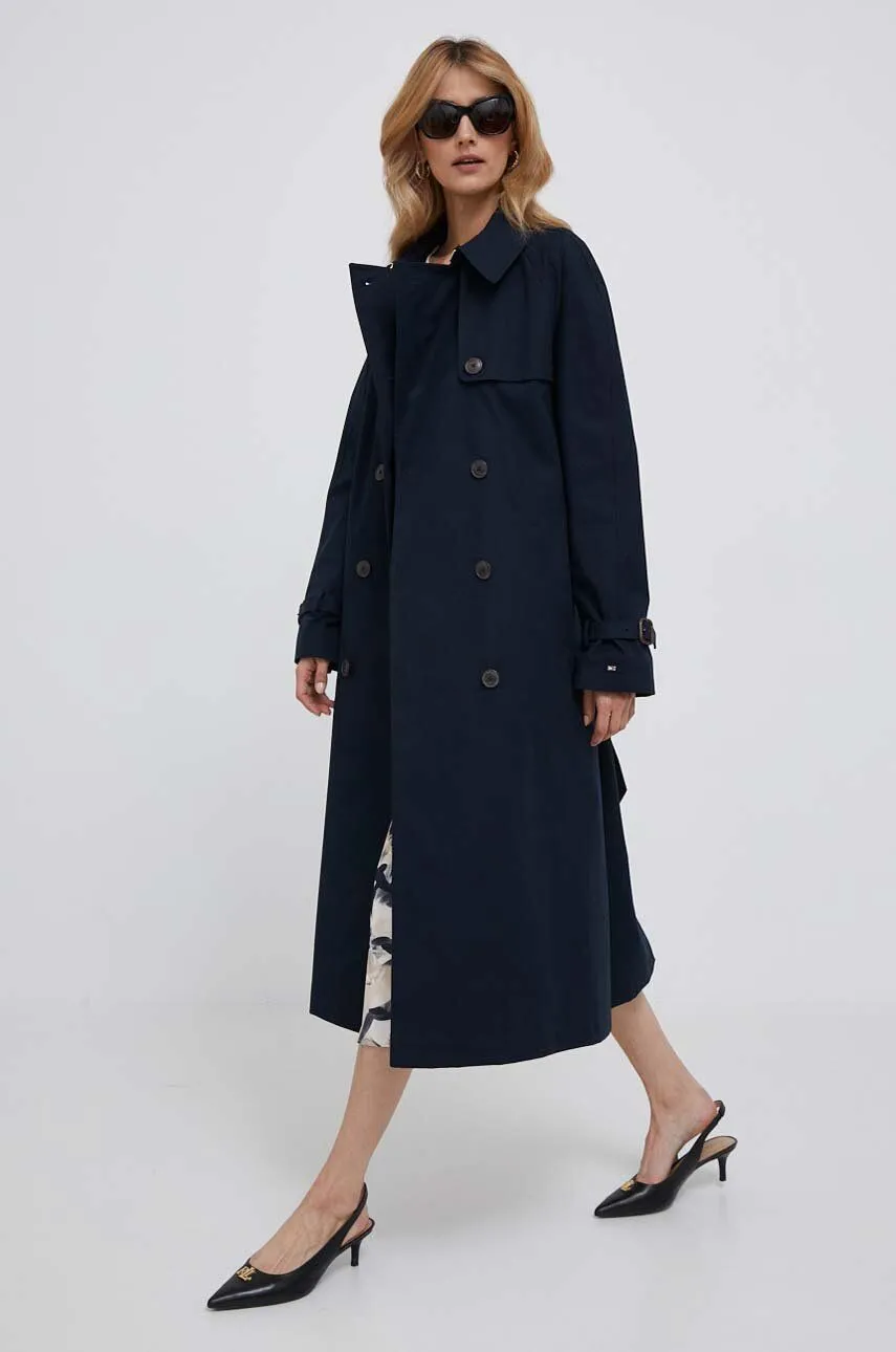 Double Breasted Long Trench Coat