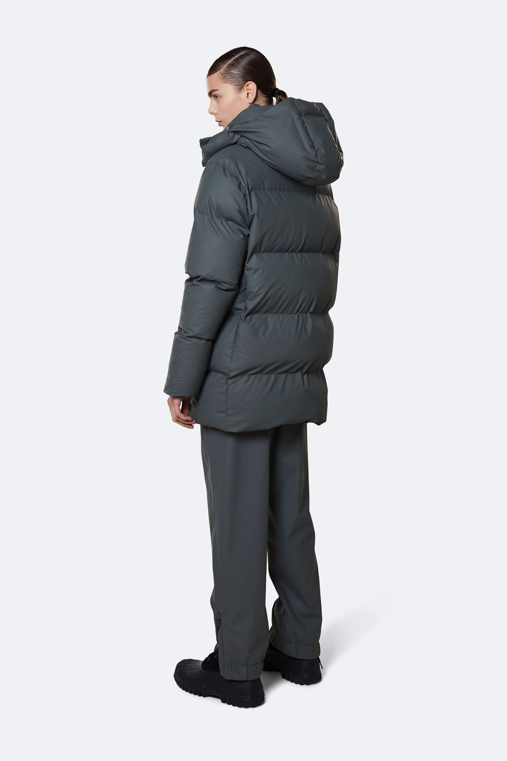 Doudoune RAINS Hooded Puffer Coat Slate