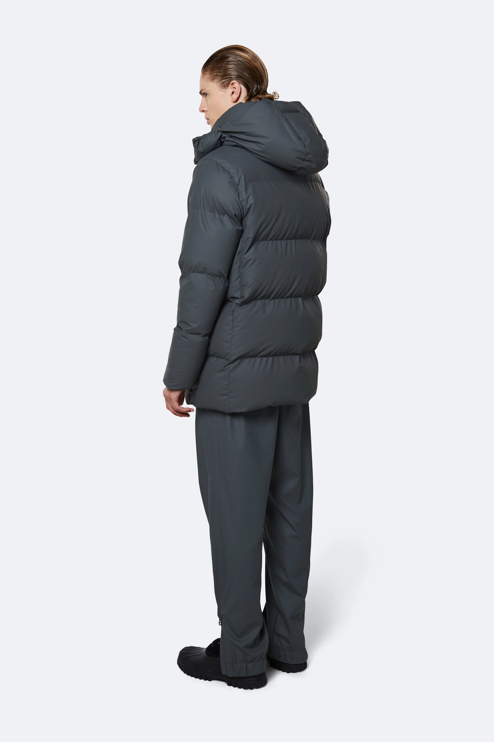 Doudoune RAINS Hooded Puffer Coat Slate