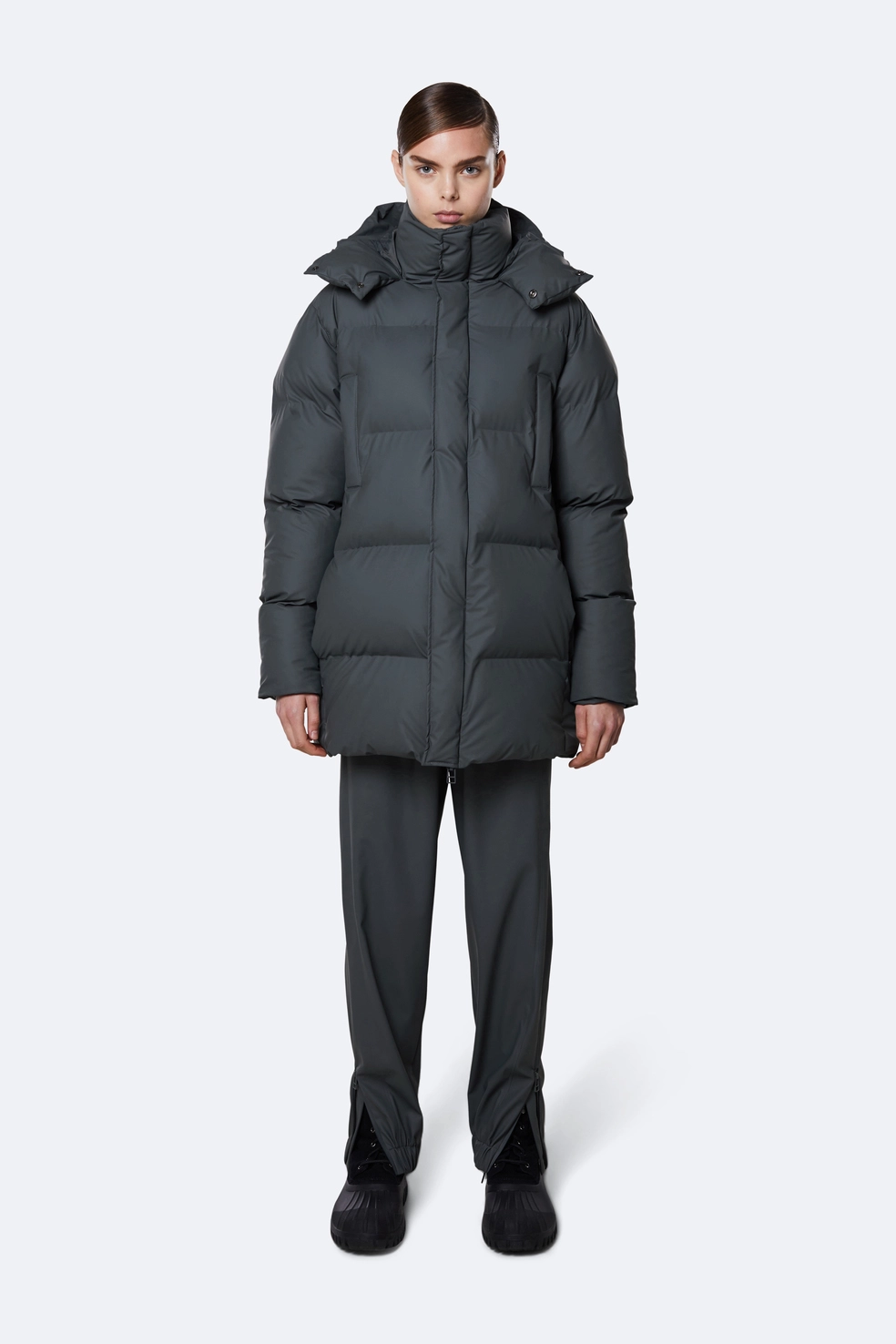 Doudoune RAINS Hooded Puffer Coat Slate