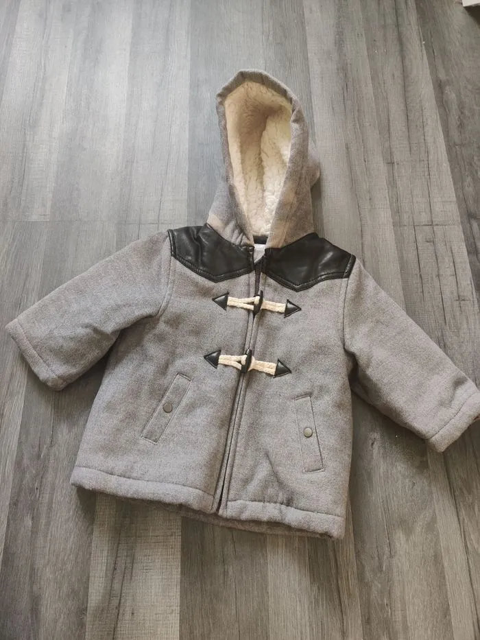 Duffle coat gris - Kitchoun - 12 mois  | Beebs