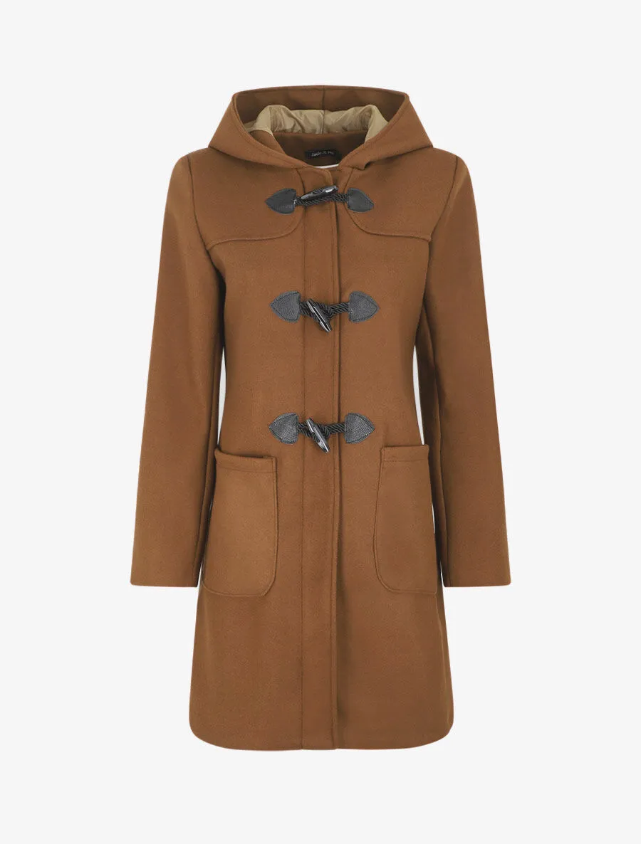 Duffle coat long coupe droite - Marron