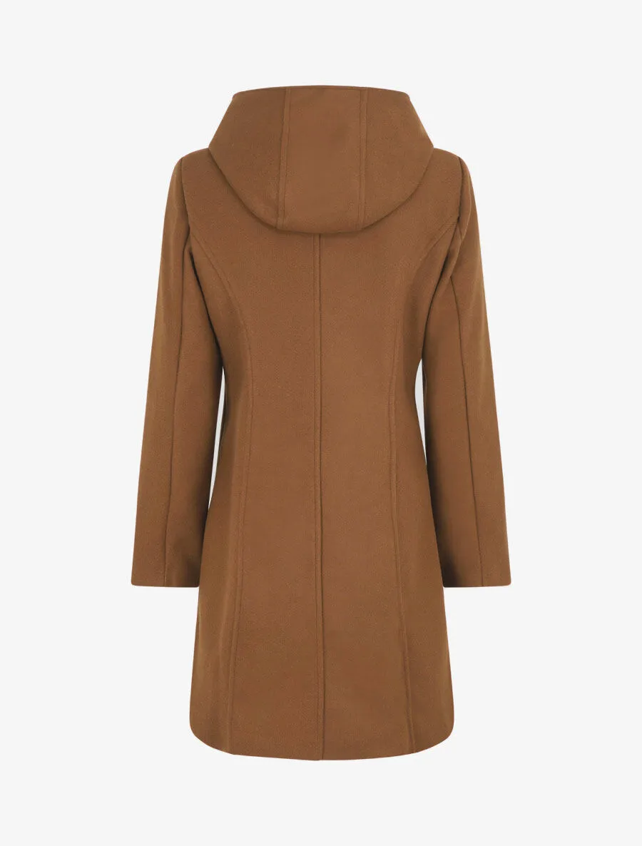 Duffle coat long coupe droite - Marron