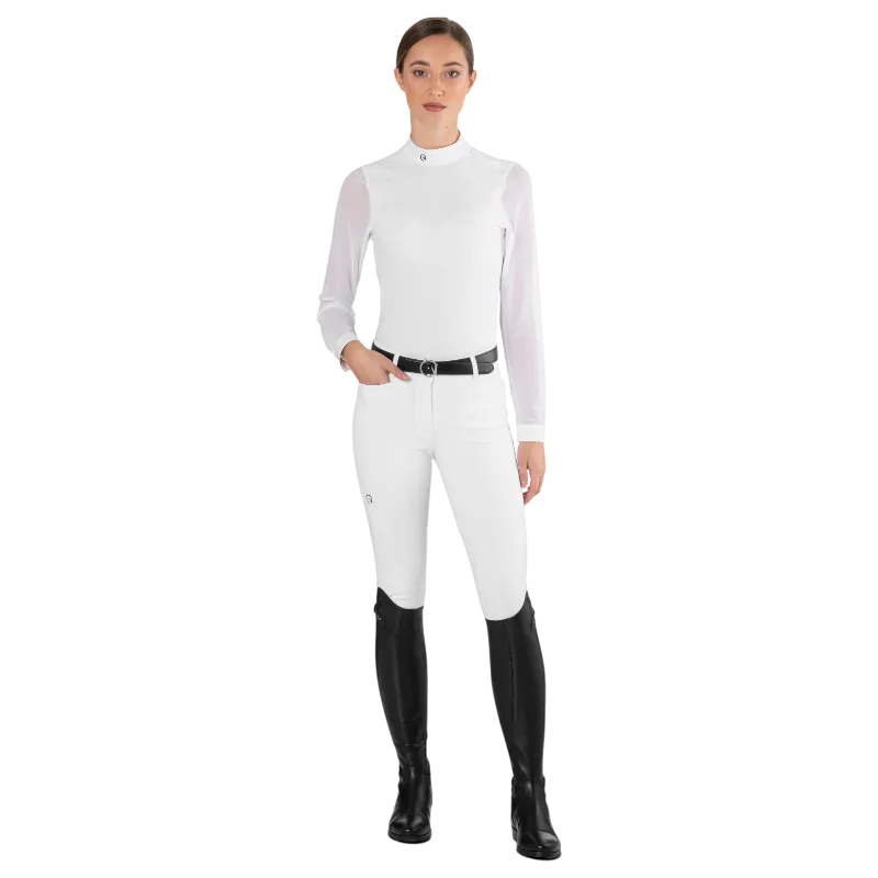 Ego7 - Polo de concours manches longues femme Rita blanc