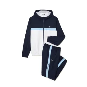 ENSEMBLE SURVÊTEMENT LACOSTE TENNIS REGULAR FIT BLEU MARINE BLANC ET BLEU