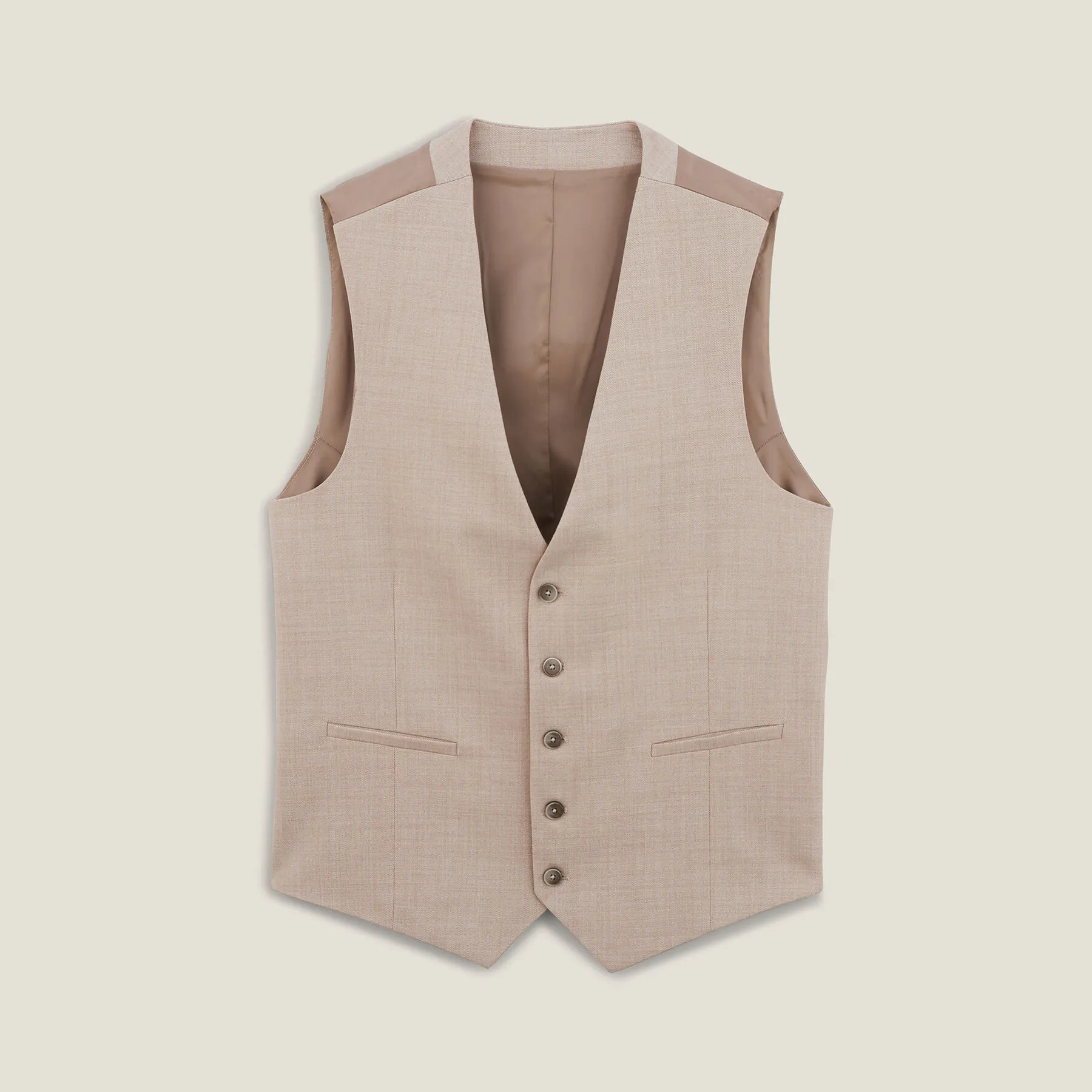 Gilet de costume slim bi-ton Beige | Jules