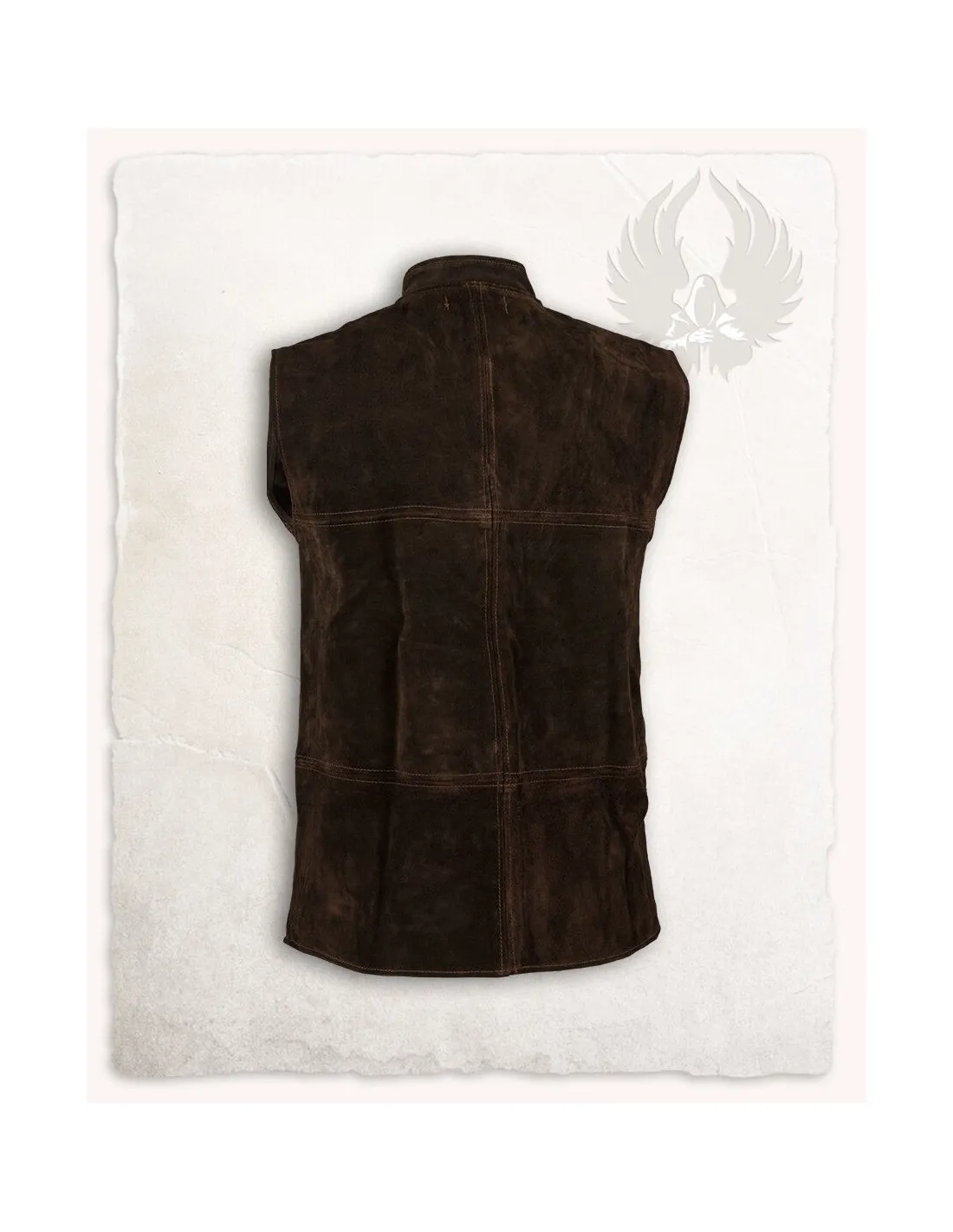 Gilet Renaissance Laertes en daim marron ⚔️ Boutique Épées