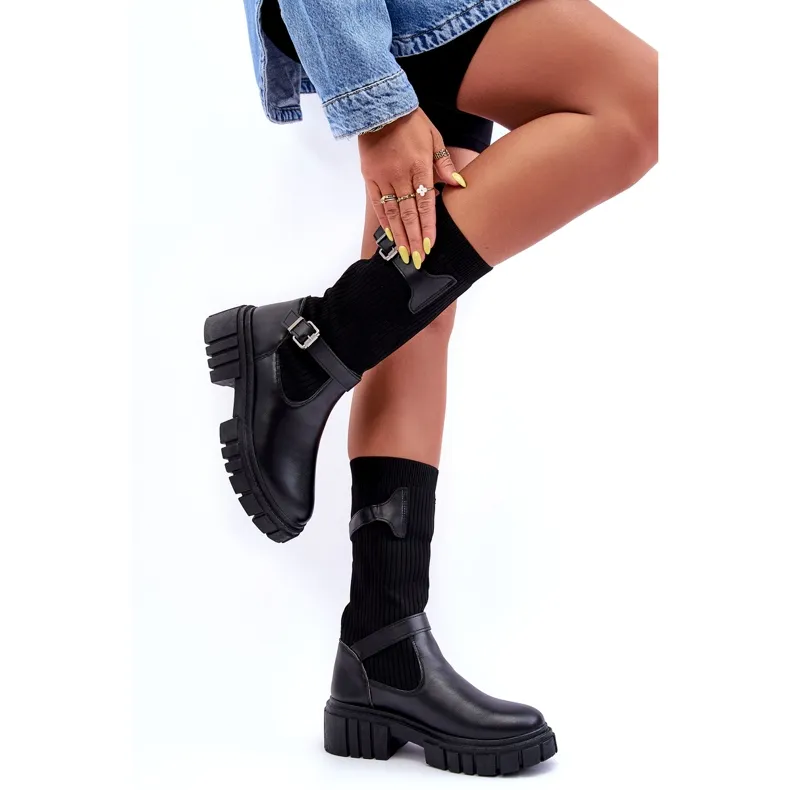 Girlhood Bottes Chaussettes Femme Noir Abroze le noir