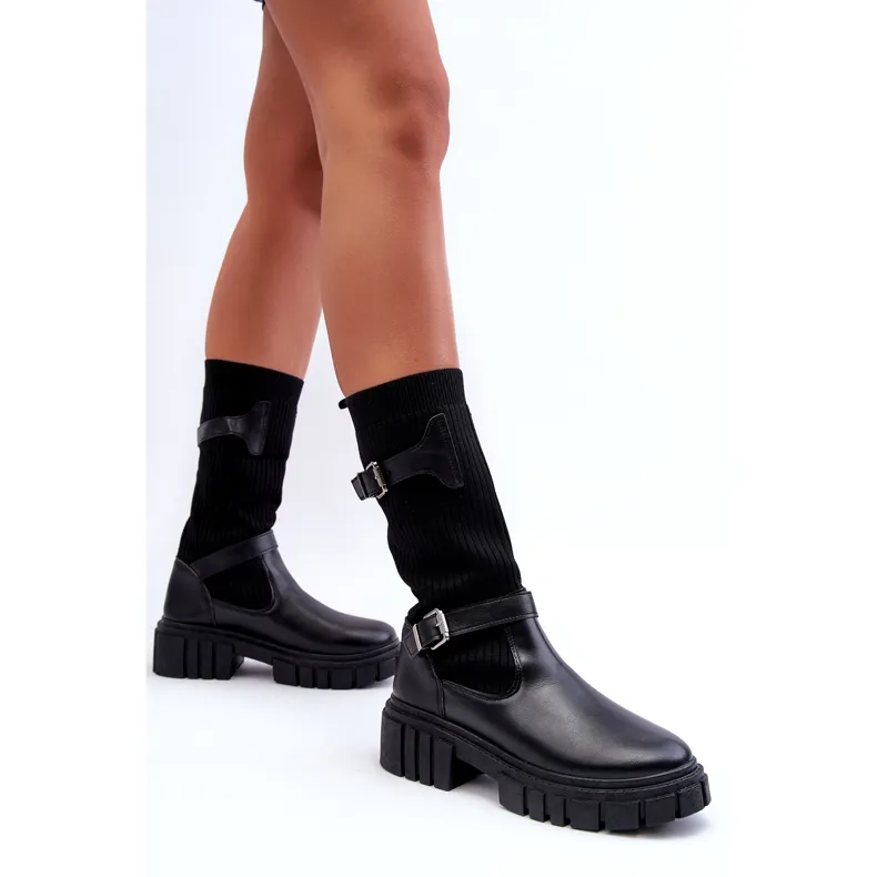 Girlhood Bottes Chaussettes Femme Noir Abroze le noir