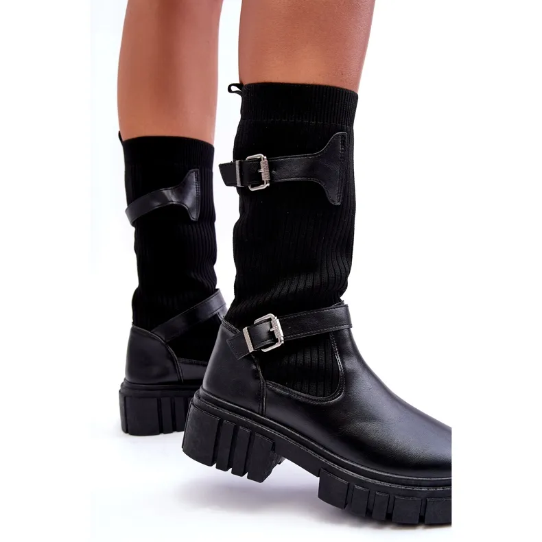 Girlhood Bottes Chaussettes Femme Noir Abroze le noir