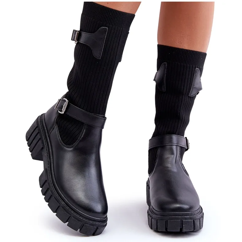 Girlhood Bottes Chaussettes Femme Noir Abroze le noir