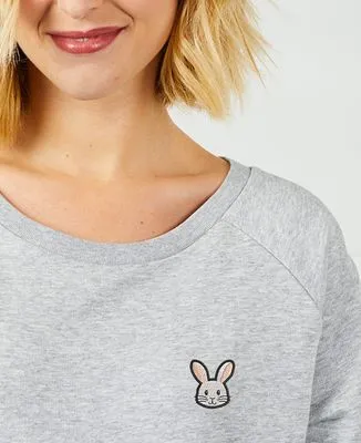 Hoodie femme Picto Lapin brodé