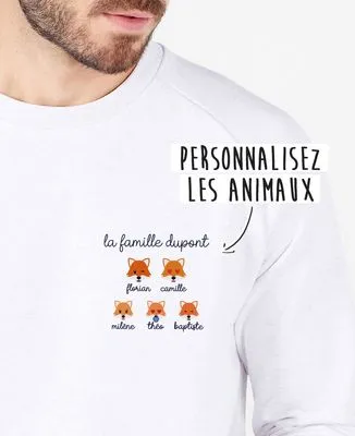 Hoodie homme Famille animaux personnalisé