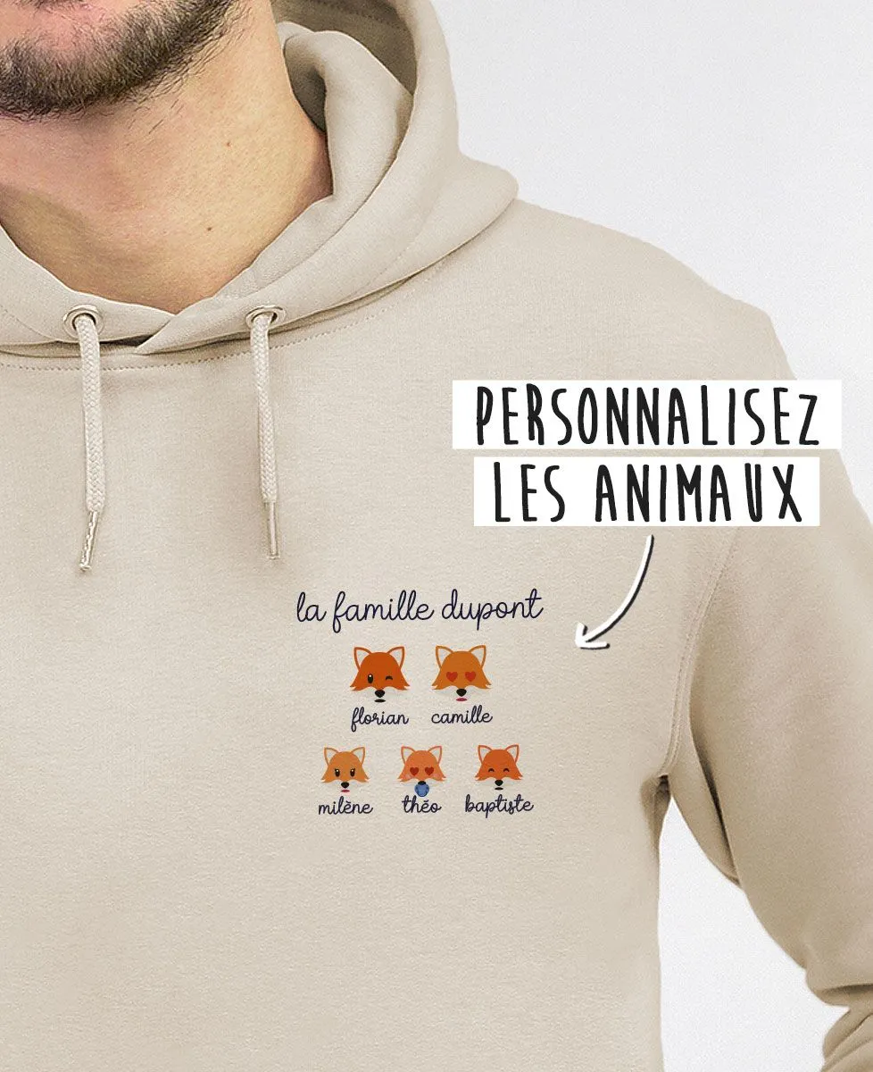 Hoodie homme Famille animaux personnalisé