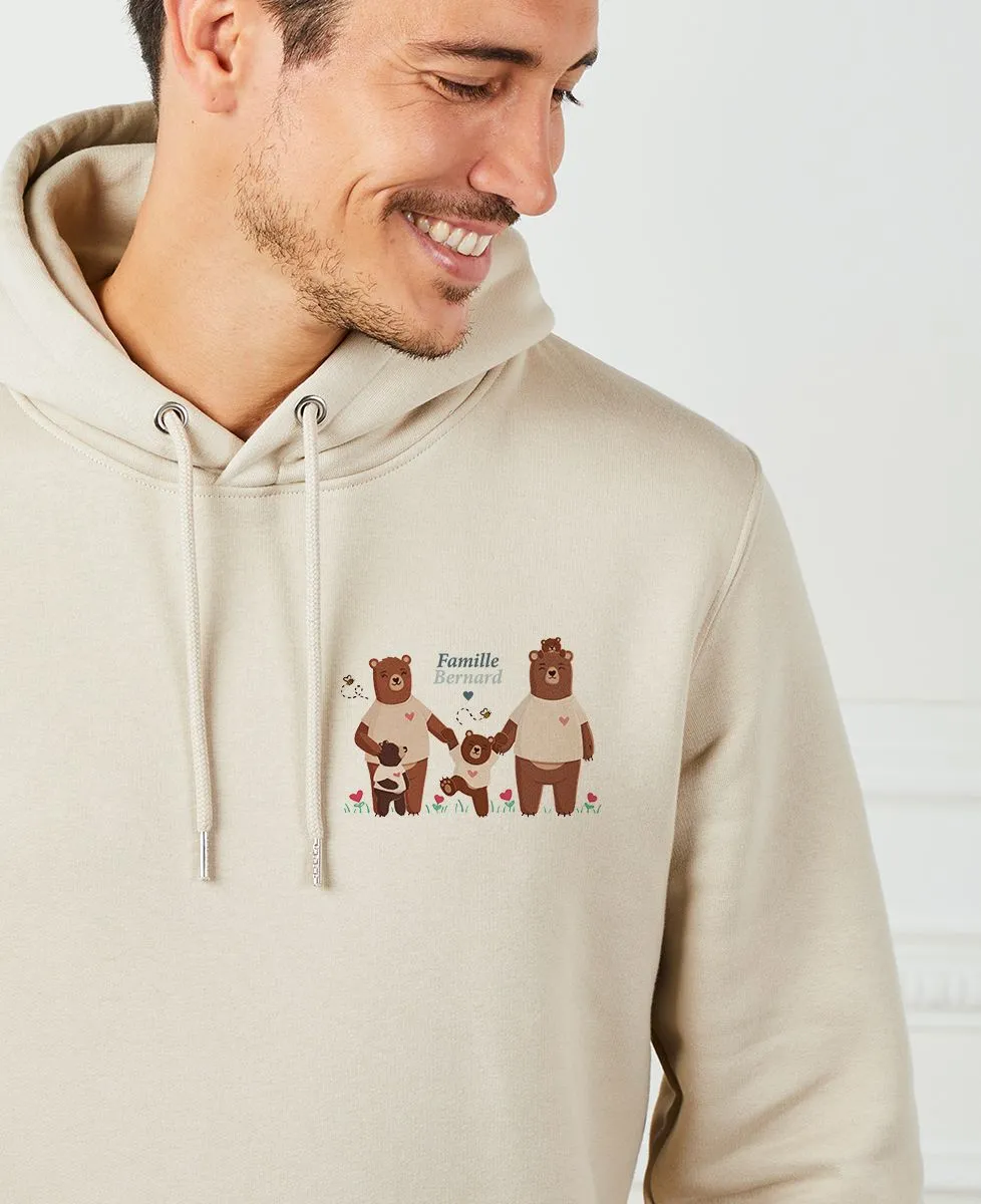 Hoodie homme Famille ours personnalisée