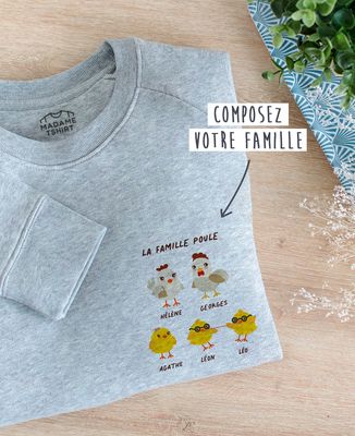 Hoodie homme Famille poule personnalisé