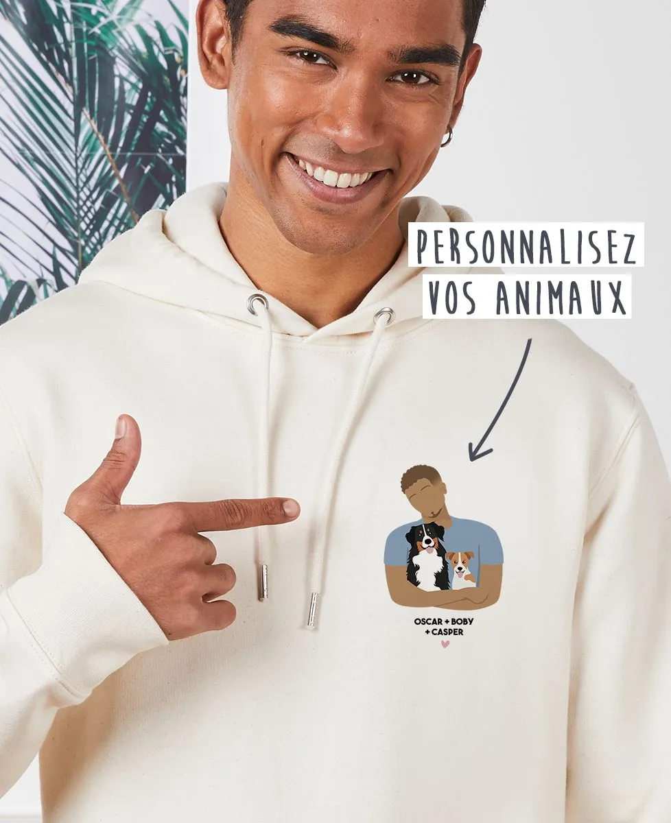 Hoodie homme Mes animaux personnalisé