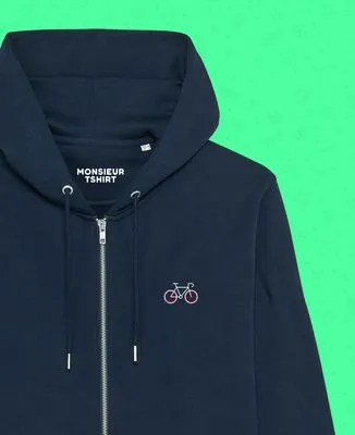 Hoodie homme Vélo tricolore (brodé)