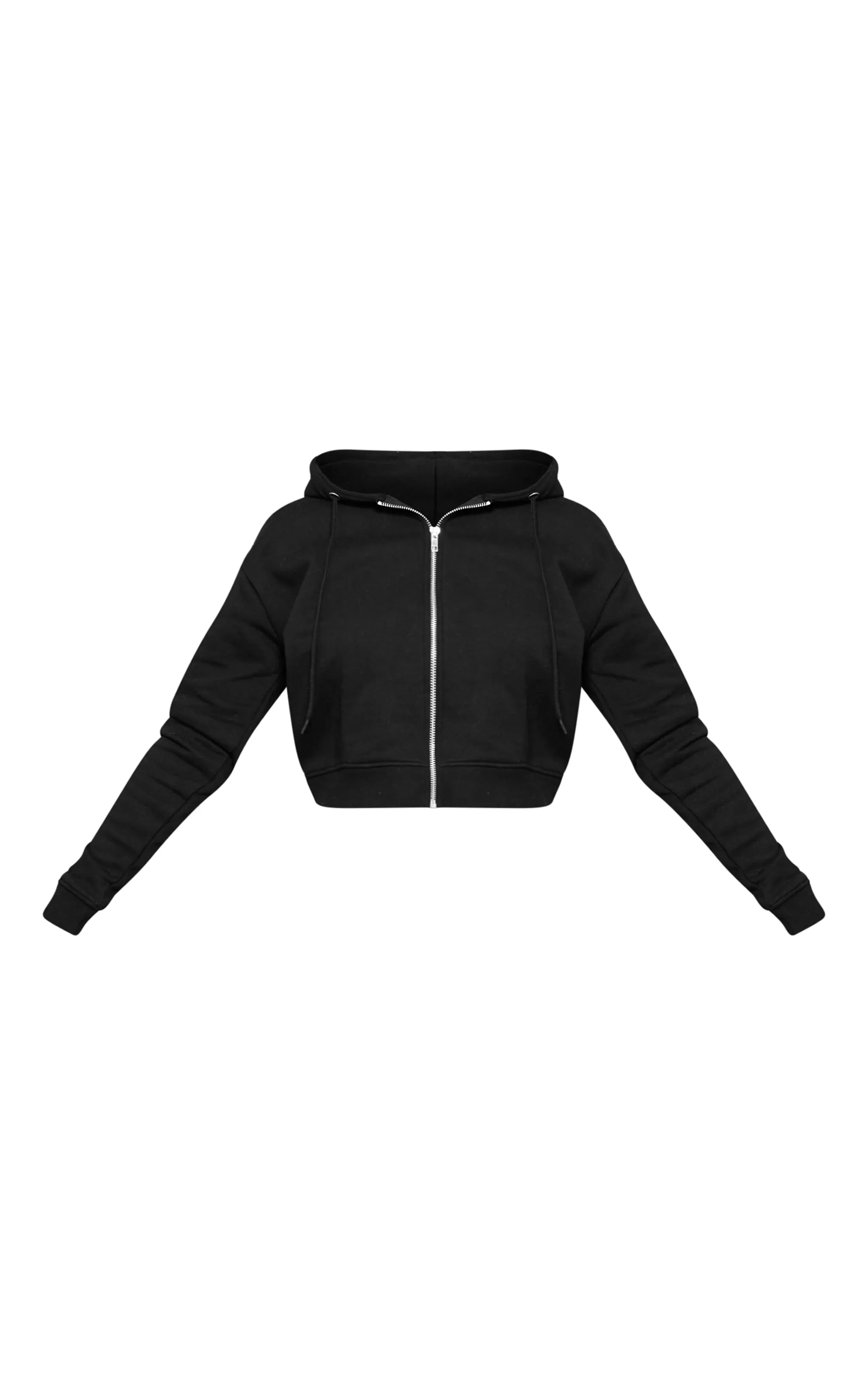 Hoodie zippé court noir