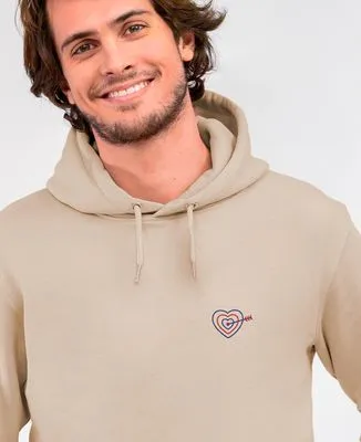 Hoodie zippé homme Cible coeur (brodé)